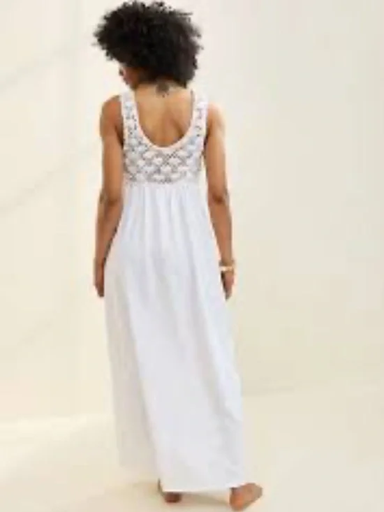 aerie White Crochet Boho Maxi Dress - Picture 8 of 8